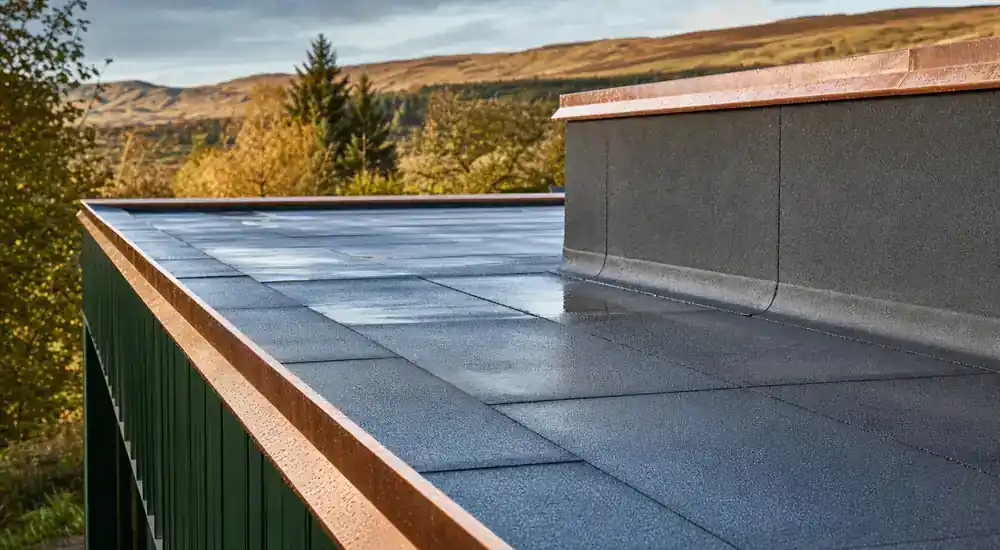 Felt Flat Roofing detail for Scottish flat roofing work.